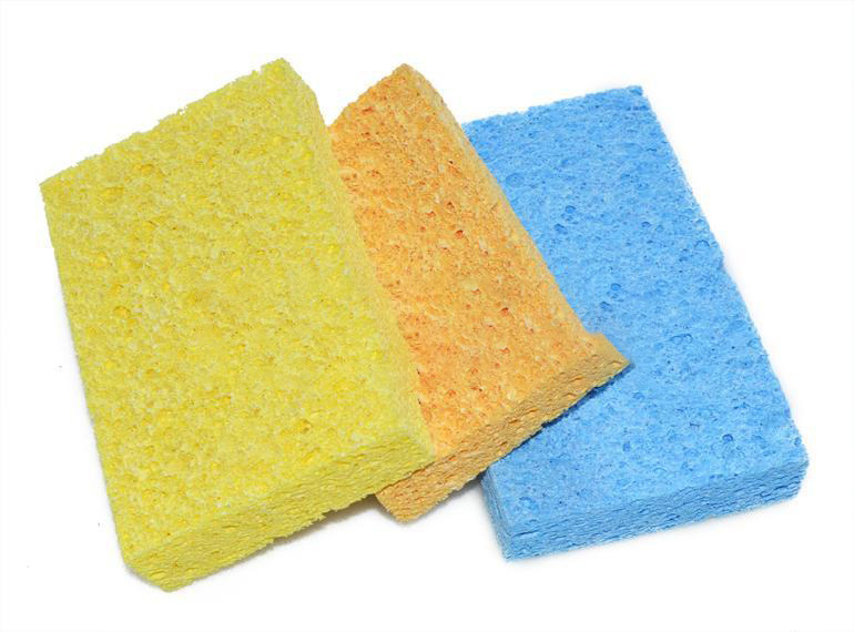 Wood pulp sponge